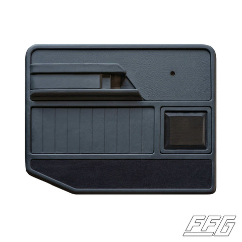 1973-79 Fat Fender Garage Custom Door Panel with Charcoal Chevron Vinyl.