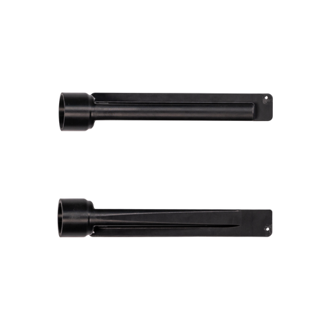 Two black vents on a white background