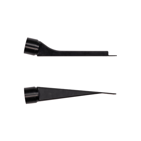 Two black vents on a white background