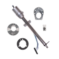Mechanical components including a shaft, bearings, and connectors on a white background