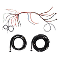 Complete 1967-1972 Ford Wire Harness Set displaying multiple automotive wiring harnesses with color-coded wires and professional connectors arranged on white background, showing the engineered solution for classic Ford truck electrical system upgrades.