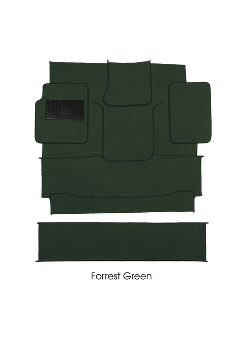 Forest Green square weave 7-piece carpet kit for 1973–79 Ford F100 and F250 dentside trucks