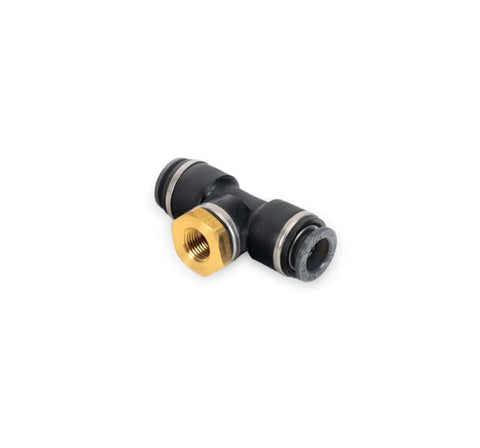 A/C Components, air, Air Management, Air Ride, Air Suspension, Dropship, DropshipOnly(NoBundle), fitting, Fittings, Suspension, 3/8" DOT/PTC Tee -to- 1/8 NPT Female (Pressure Sensor Tee), Suspension, Fat Fender Garage, Accuair Suspension