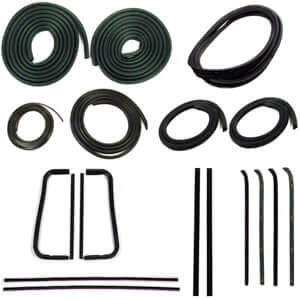 Complete Weatherstrip Seal Kit - Models With Weatherstrip Trim Groove And Metal Framed Door Glass, Push-On Door Seals | Chevy GMC 1960-63