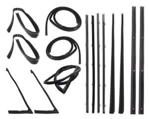 Complete Weatherstrip Seal Kit - Models Without Weatherstrip Trim Groove, Large Rear Window & Black Beltlines, Push-On Door Seals | Chevy GMC 1967-1972