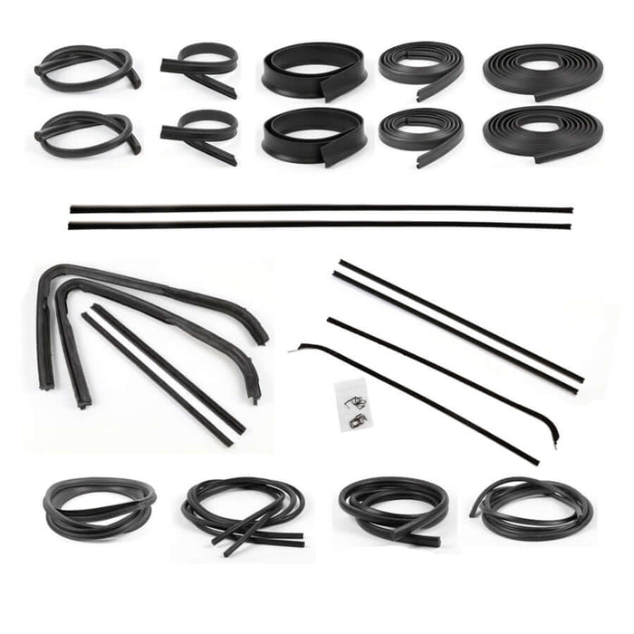 Complete Weatherstrip Seal Kit - 1st Series Models With Weatherstrip Trim Groove, Includes Cab Windlace | Chevy GMC 1954-1955