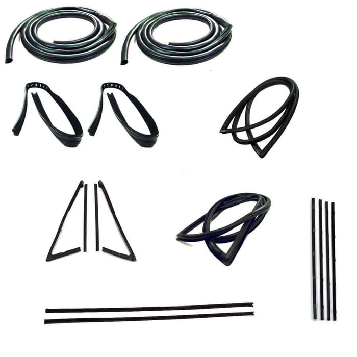 Complete Weatherstrip Seal Kit - Models Without Weatherstrip Trim Groove, Small Rear Window & Black Beltlines | Chevy GMC 1967-1968