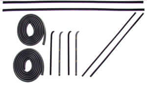 Door Weatherstrip Seal Kit, Glassruns, Beltlines & Door Seals, Models with Metal Framed Glass, Left And Right, 10 Piece Kit | Chevy GMC 1960-63