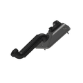 A black flexible corrugated hose adapter with a molded plastic end piece and two small knobs, shown on a plain white background.