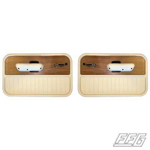 Custom Upholstered Door Panels | Ford 1967-72 cream Vinyl