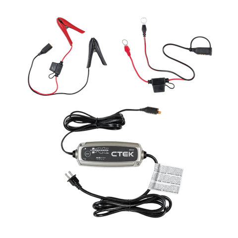 Battery charger with cables and CTEK branding on a white background
