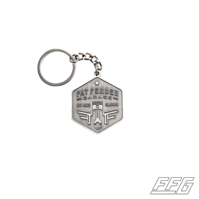 Metal Hexagon Logo Keychain | Silver or Gold