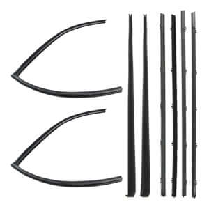 Beltline Molding and Run Channel Kit, Left and Right Hand, 8 Piece Kit, All Black | Chevy GMC 1967-1972