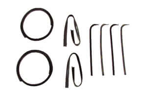 Beltline Molding and Glass Run Channel Kit, Left and Right Hand, 8 Piece Kit, All Black | Ford 1967-1970