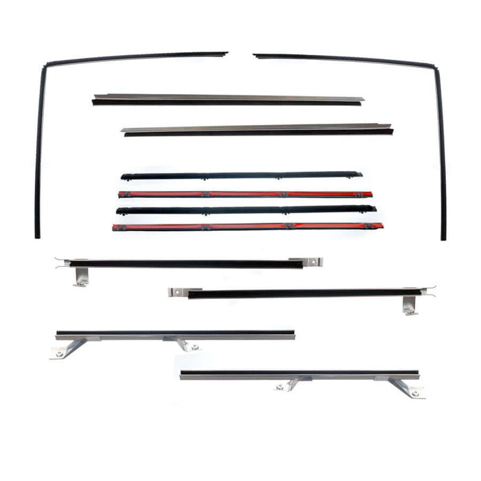Beltline Molding and Glass Run Channel Kit, Left and Right Hand, 12 Piece Kit | Ford 1966-1977 Bronco 2 Door Sport Utility