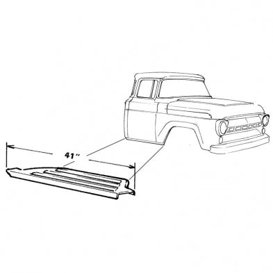 Running Board Step Plate Right Hand - 1957-60 Ford Truck