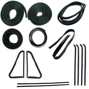 Complete Weatherstrip Seal Kit - Models With Weatherstrip Trim Groove, Small Rear Window & Chrome Beltlines | Chevy GMC 1967-1968 trim groove smll reat window chrome beltlines