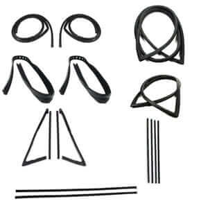 Complete Weatherstrip Kit Push On Small Rear Chrome | Chevy 1967-68