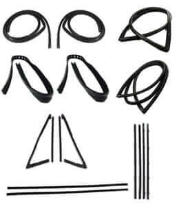 Complete Weatherstrip Kit Push On Small Rear Black | Chevy 1967-68