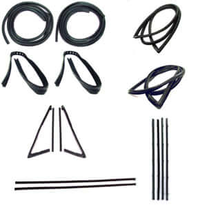 Complete Weatherstrip Kit No Trim Large Rear Black | Chevy 1967-72