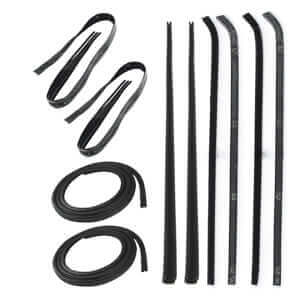 Door Weatherstrip Seal Kit, Glassruns, Beltlines and Door Seals. Left and Right, 14 Piece Kit | Chevy GMC 1964-1966