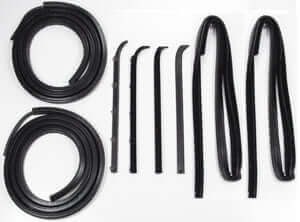 Door Weatherstrip Seal Kit, Glassruns, Beltlines and Door Seals. Left and Right, 8 Piece Kit | Ford 1980-1986