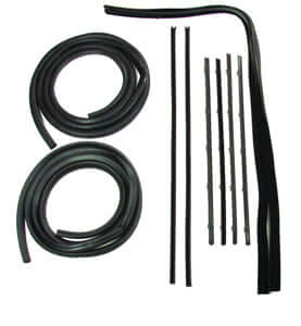 Door Weatherstrip Seal Kit, Glassruns, Beltlines (Black) & Door Seals, Left And Right, 10 Piece Kit | Chevy GMC 1967-72