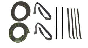 Door Weatherstrip Seal Kit, Glassruns, Beltlines & Door Seals, Left And Right, 10 Piece Kit | Chevy GMC 1973-80