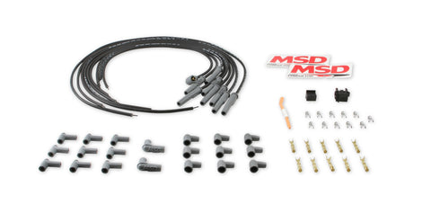 8.5mm Super Conductor Spark Plug Wire Set, Black — Universal V8, Multi-Angle