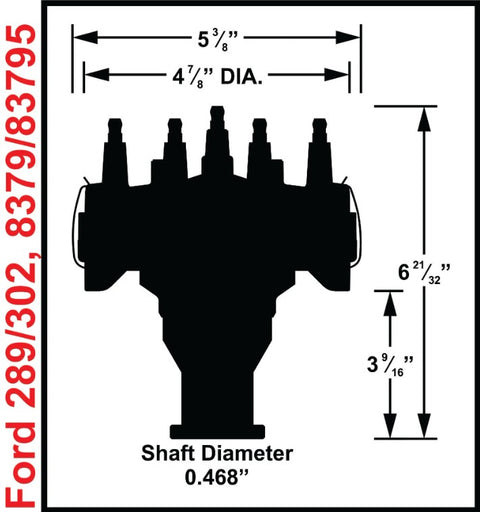 Crank Trigger Distributor, Black — Ford 289/302, Race Application