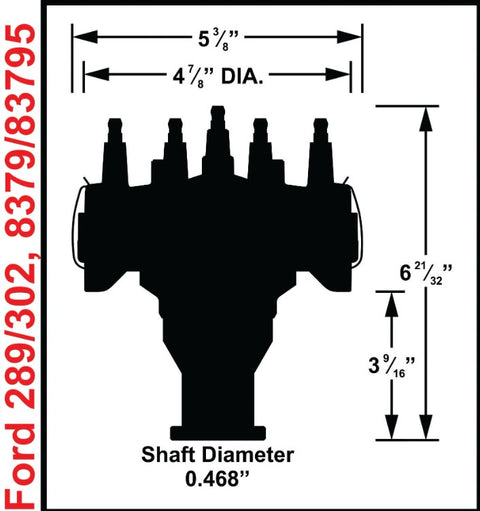 Crank Trigger Distributor, Red — Ford 289/302, Race Application