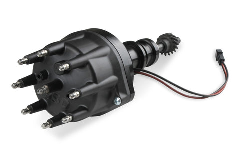 Pro-Billet Distributor, Black Anodized, Small Cap, Steel Gear — Ford 289-302