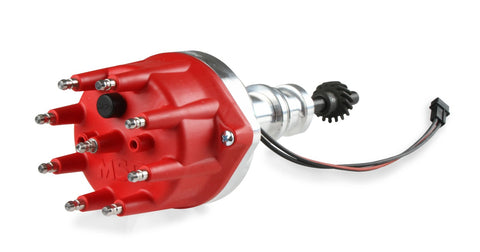Pro-Billet Distributor, Small Red Cap, Steel Gear — Ford 289-302