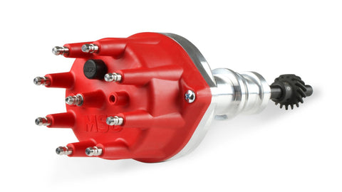 Pro-Billet Distributor, Small Red Cap, Steel Gear — Ford 289-302