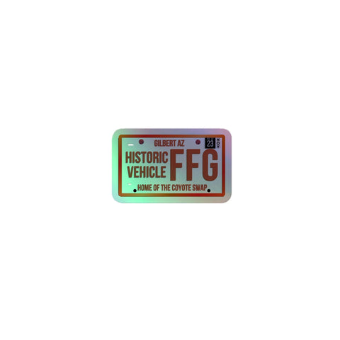 Automated Fulfillment, Dropship, DropshipOnly(NoBundle), fat fender, Fat Fender Garage, FFG, FFG coyote swap, FFG Designed, hisortic, license plate, Merch, Merchandise, printful, sticker, vintage, Historic License Plate 3" FFG Sticker, Merchandise, Fat Fe