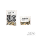Nuts, bolts, wand washers in a Clea plastic bags on a white background