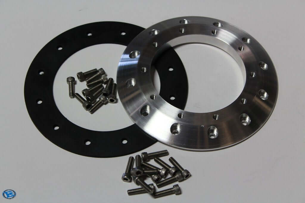 12 Bolt EFI to Aeromotive 10 Bolt Stealth Adapter Plate, 44032, This CNC machined aluminum adapter will allow you to adapt any Aeromotive phantom 340, A1000 or Eliminator in tank pump that utilizes the 10 bolt pattern to the Boyd Welding 12 bolt pattern.