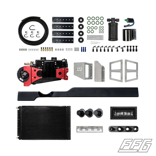 1967-72 Ford Truck Complete A/C Kit, FFG-F6772-ACKIT-Bk, This kit is your one-stop shop for adding Air Conditioning to your 1967-72 Ford truck. Mounting hardware for the A/C box and condenser are included. You also have the option to weld the A/C box moun
