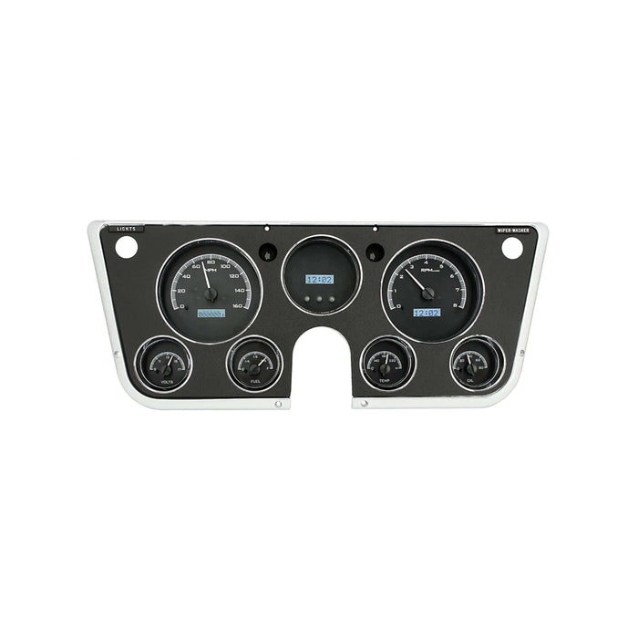 VHX Instrument Gauge System | Chevy Pickup (1967-72), VHX-67C-PU-K-B, 1967-72 GM pickups, Blazers, and Suburbans have a simple dashboard that offers plenty of space for personalization. Making use of a seven-hole instrument bezel, this system boasts six a