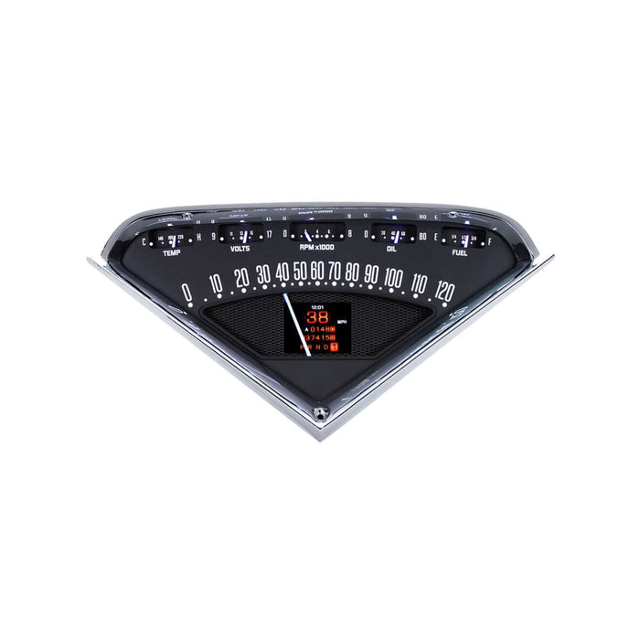 RTX Instrument Gauge System | Chevy Pickup (1955-59), RTX-55C-PU-X, Make ‘em do a double take! What looks like a stock take-out gauge cluster from a 1955-59 Chevy pickup is actually an all-new, fully electronic technological wonder! We snuck in a tachomet