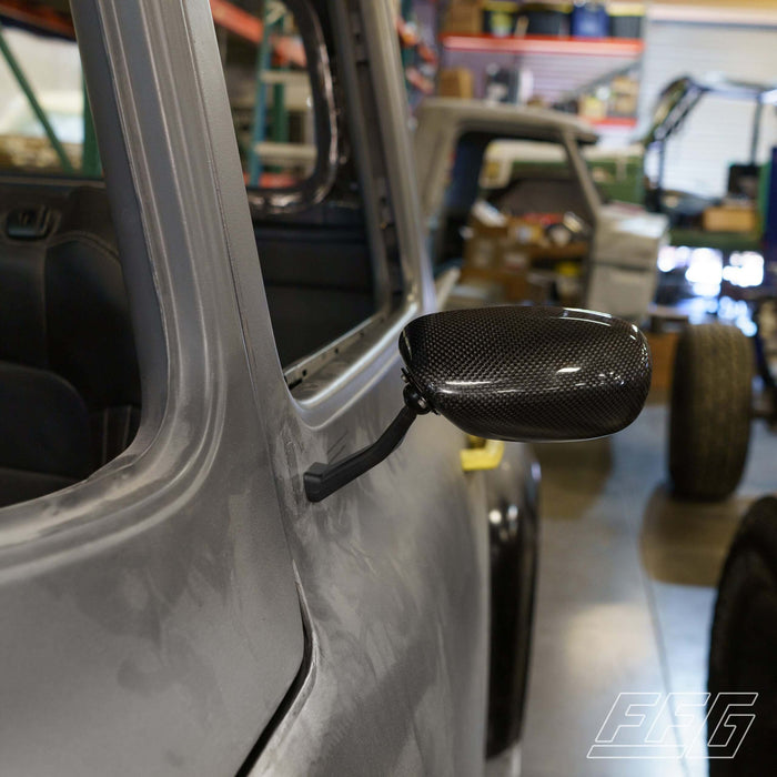 1953-1956 Ford GT Style Racing Mirrors in Carbon Fiber | Shape 200