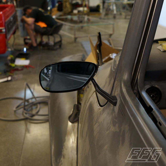 1953-1956 Ford GT Style Racing Mirrors in Carbon Fiber | Shape 200, FFG-F5356-Mirror-CF-200, Give your 1953 – 1956 Ford truck a racing style feel with these slick genuine carbon fiber side mirrors inspired by the Ford GT. Custom designed billet aluminum m