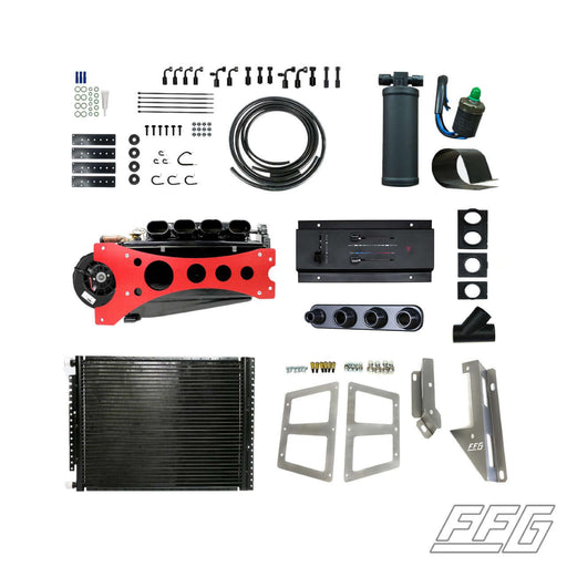 1973-79 Ford Truck and 1978-79 Ford Bronco Complete A/C Kit, FFG-F7379-ACKIT-X, 05/26/22 update: – We are currently running 2-4 week lead time on all products. Fat Fender Garage has developed a truly custom A/C kit specifically made for your 1973-79 Ford