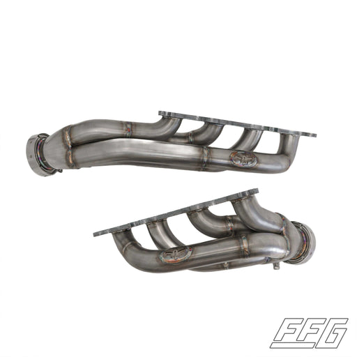 FFG x PBFab CHASSIS Coyote Swap Headers | 1973-79 Ford 2WD, FFG-F7379-CHEADERS-2WD-L1-2.5VB-K, We’ve perfected our 2WD coyote swap headers for our FFG x PBFab 1973-79 chassis'. The FFG Chassis Headers are stainless steel and custom designed to install wit