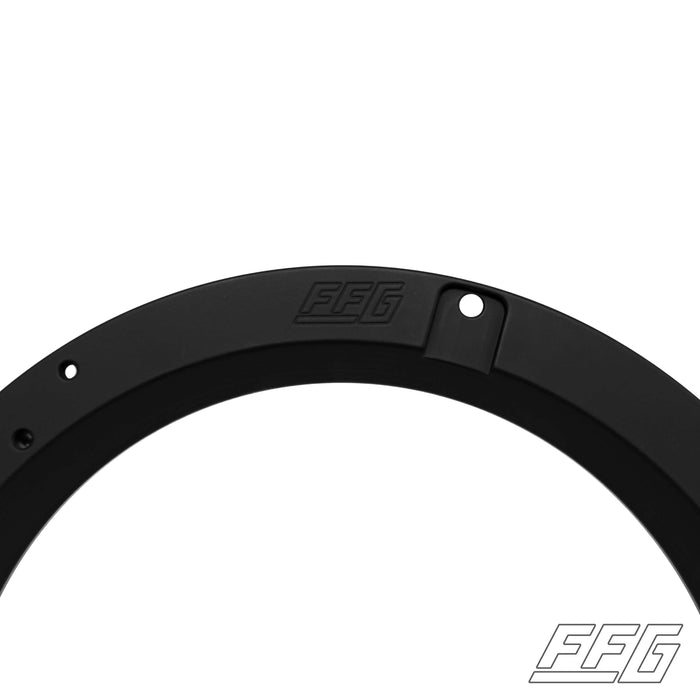 Billet Aluminum Headlight Bezels - 1966-77 Ford Bronco, FFG-B6677-HB-Bk, 05/31/22 update: – Polished finishes are running on a 2-4 week lead time. Fat Fender Garage exclusive Billet Aluminum Headlight Bezels for 1966-77 Ford Broncos. These bezels are prec
