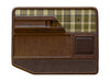 1973-79 Fat Fender Garage Custom Door Panel with Brown Vinyl and Green/Yellow Plaid FabricVinyl. 