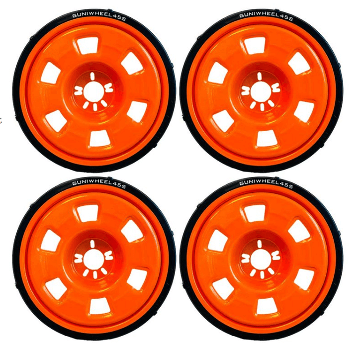 GUNIWHEEL™ 45S (Set of 4), GW2445S-SET, GUNIWHEEL™ 45S Universal bolt pattern wheel - set of 4 - Fits most standard cars and light SUV’s with 4 or 5 bolt patterns and a max center hub of 77 mm.NEW & IMPROVED - SPACERS AND WASHERS ARE NOT REQUIRED FOR INST
