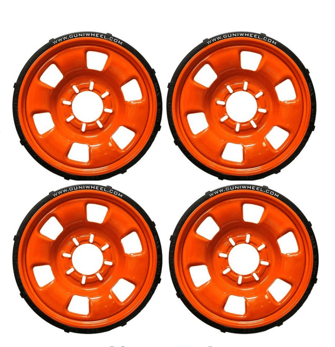 GUNIWHEEL™ 80 (Set of 4), GW.2680-SET, GUNIWHEEL™ 80 universal bolt pattern wheel - Set of 4. Fits large trucks with 8 lug patterns and a max center hub of 140 mm Details • U.S. Patent #D874387 • Weight Capacity: 3,500 lbs/1134 kg each• Size: 24.5” D x 3.