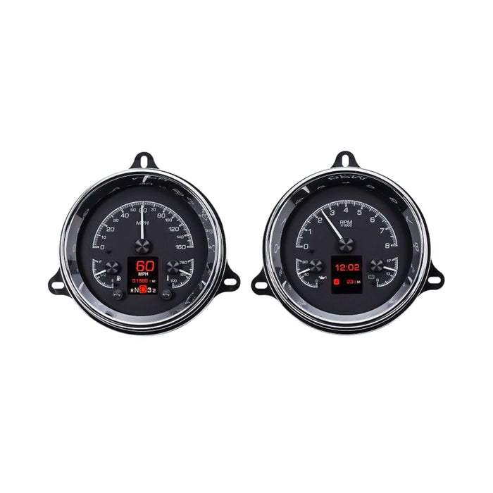 HDX Instrument Gauge System | Chevy Pickup (1954), HDX-54C-PU, Instead of adapter rings and a “good enough” finished product, why not go for a tailor-made instrumentation upgrade? Custom machined billet aluminum bezels fit the stock dash in 1954 and 1955