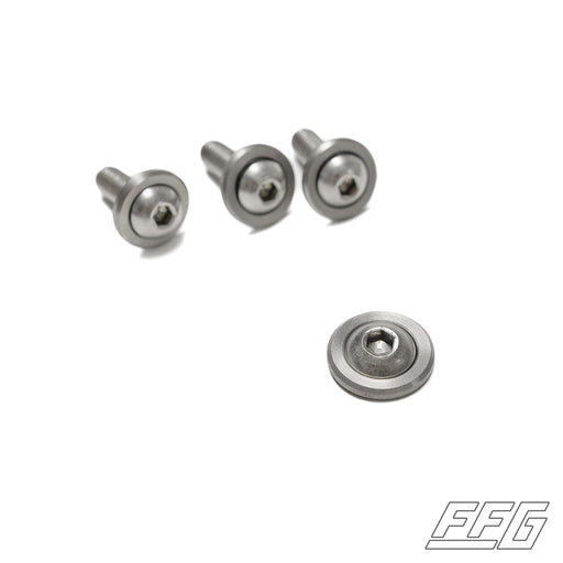 Stainless Steel Finishing Washers - 3/8" with 1" Button Head Screws, FFG-SSFW-38-Bk, Stainless steel hardware is a great way to make your hot rod stand out from the rest. These finishing washers were designed by us to accompany the hardware that we use on